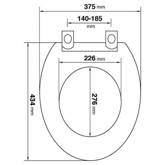 Oak MDF Toilet Seat With Stainless Steel Hinges | BCTS211