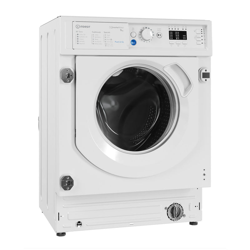 Załaduj obraz do przeglądarki galerii, Indesit Push&amp;Go BI 9kg Integrated Washing Machine | BI WMIL 91485 UK
