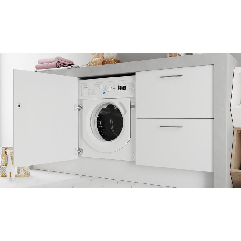 Załaduj obraz do przeglądarki galerii, Indesit Push&amp;Go BI 9kg Integrated Washing Machine | BI WMIL 91485 UK
