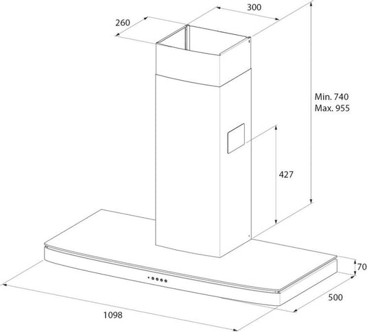 Rangemaster Elite 110CM Hood | Stainless Steel | Glass | ELTHDC110SG | 69230
