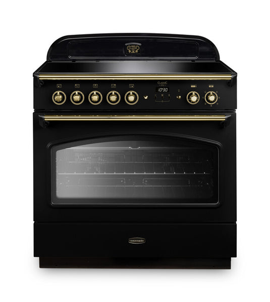 Rangemaster Classic Fx90 Induction Black with Brass Trim | CLAS90FXEIBL/B