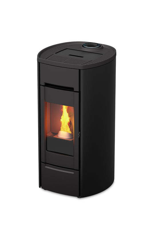 Kalor 98 Cast Round 6 Wood Pellet Stove | Black | 6KW | 98CR-06B