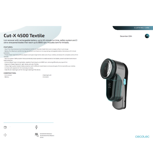 Cecotec Rechargeable Lint Remover | 057486