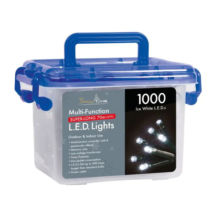 400 Blue/White LED Icicle Lights Multi-Function w/Timer | CL09743