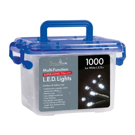 400 Blue/White LED Icicle Lights Multi-Function w/Timer | CL09743