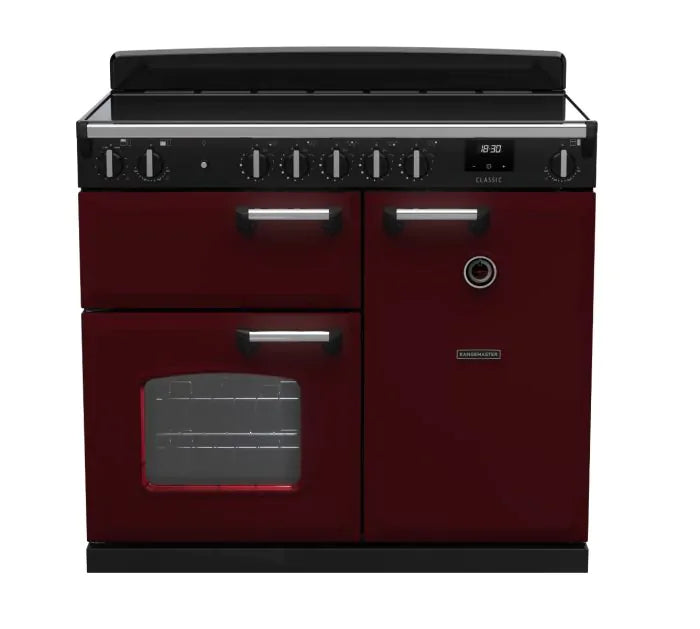 Załaduj obraz do przeglądarki galerii, Rangemaster Classic 100 Induction Bordeaux with Chrome trim | CL100EIPBOR/CM1 14207
