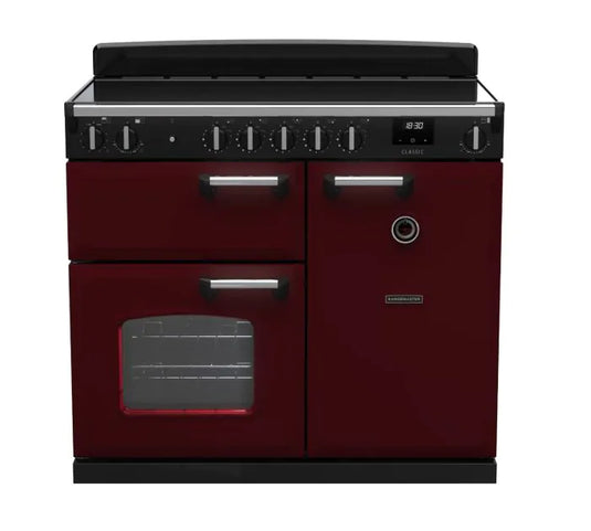 Rangemaster Classic 100 Induction Bordeaux with Chrome trim | CL100EIPBOR/CM1 14207