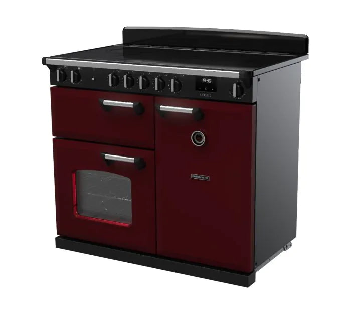 Załaduj obraz do przeglądarki galerii, Rangemaster Classic 100 Induction Bordeaux with Chrome trim | CL100EIPBOR/CM1 14207
