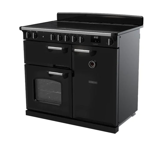 Rangemaster Classic 100 Induction Black with Chrome Trim | CL100EIPGBL/CM1  14205