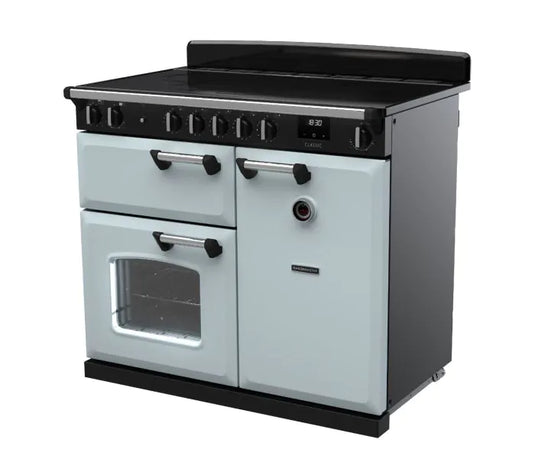 Rangemaster Classic 100 Induction Misty Blue with Chrome trim | CL100EIPMSB/CM1 14208
