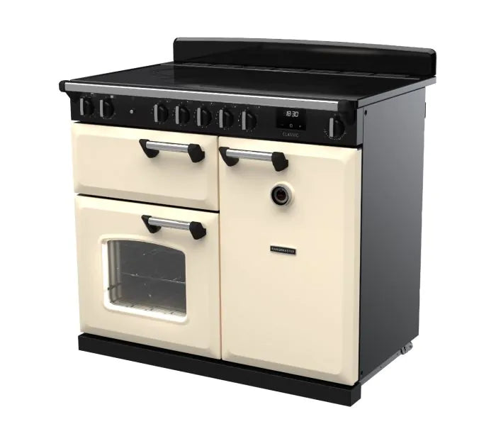 Załaduj obraz do przeglądarki galerii, Rangemaster Classic 100 Induction Pale Cream with Chrome Trim | CL100EIPPCR/CM1 14206
