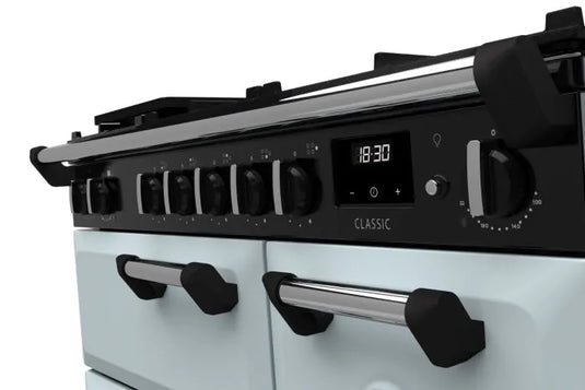 Rangemaster Classic 90cm Dual Fuel Rangecooker | Misty Blue | CL90DFPMSB/CM1