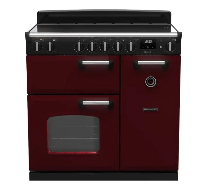 Завантажте зображення в засіб перегляду галереї, Rangemaster  Classic 90 Induction Bordeaux with Chrome Trim | CL90EIPBOR/CM1
