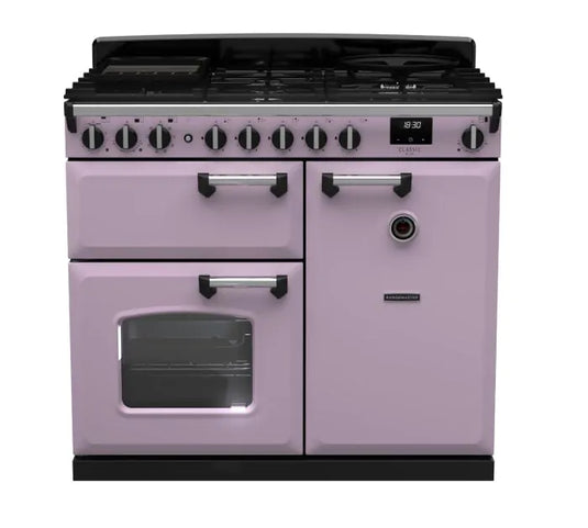 Rangemaster Classic Deluxe 100 Dual Fuel Heather with Chrome Trim | CLDL100DFPHTH/CM1
