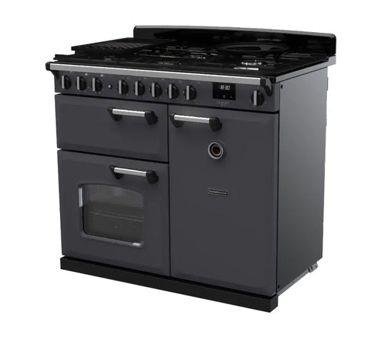 Rangemaster Classic Deluxe 100 Dual Fuel Slate with Chrome Trim | CLDL100DFPSLT/CM1