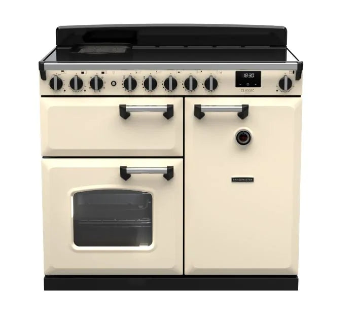 Load image into Gallery viewer, Rangemaster Classic Deluxe 100 Induction Pale Cream with Chrome Trim | CLDL100EIPPCR/CM1
