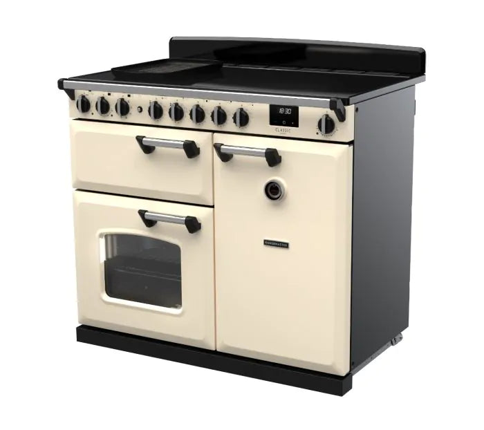 Load image into Gallery viewer, Rangemaster Classic Deluxe 100 Induction Pale Cream with Chrome Trim | CLDL100EIPPCR/CM1
