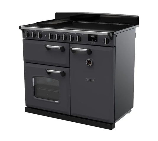 Rangemaster Classic Deluxe 100 Induction Slate with Chrome Trim | CLDL100EIPSLT/CM1