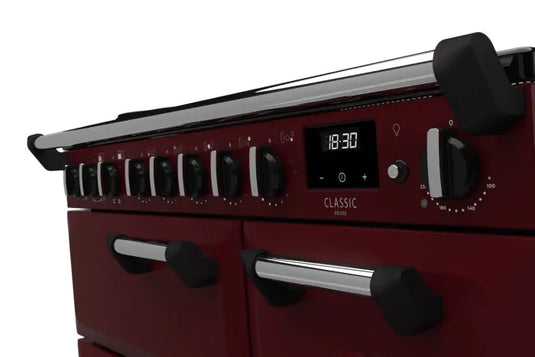 Rangemaster Classic Deluxe 90 Induction Bordeaux with Chrome Trim | CLDL90EIPBOR/CM1