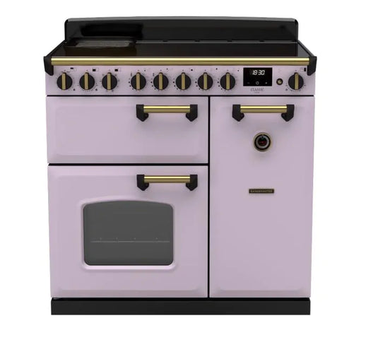 Rangemaster Classic Deluxe 90 Induction Heather with Antique Brass Trim | CLDL90EIPHTH/AB1