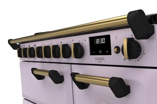 Rangemaster Classic Deluxe 90 Induction Heather with Antique Brass Trim | CLDL90EIPHTH/AB1
