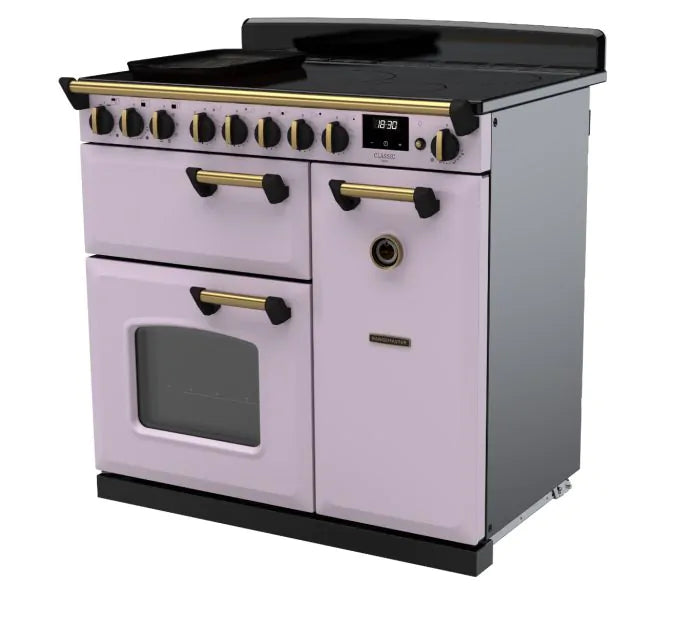 Load image into Gallery viewer, Rangemaster Classic Deluxe 90 Induction Heather with Antique Brass Trim | CLDL90EIPHTH/AB1
