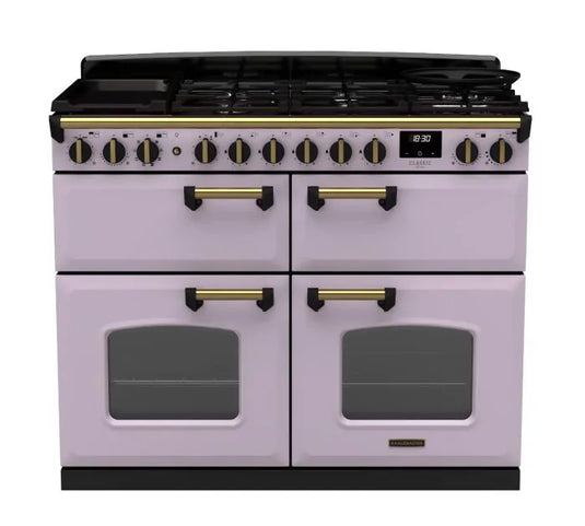 Rangemaster Classic Deluxe Bc 110 Dual Fuel Heather with Antique Brass Trim | CLDLB110DFPHTH/AB1