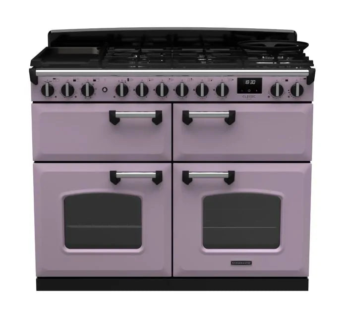 Rangemaster Classic Deluxe Bc 110 Dual Fuel Heather with Chrome Trim ...