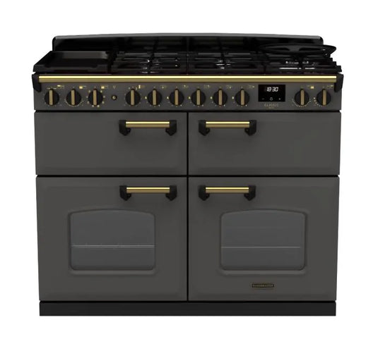 Rangemaster Classic Deluxe Bc 110 Dual Fuel Slate with Antique Brass Trim | CLDLB110DFPSLT/AB1