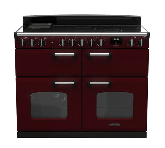 Rangemaster Classic Deluxe Bc 110 Induction Bordeaux with Chrome trim | CLDLB110EIPBOR/CM1