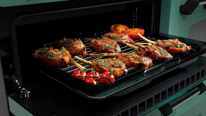 Load image into Gallery viewer, Rangemaster Classic Deluxe Oc 110 Dual Fuel Mineral Green with Chrome Trim | CLDLO110DFPMGR/CM1
