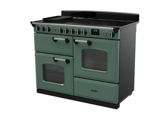 Rangemaster Classic Deluxe Oc 110 Induction Mineral Green with Chrome Trim | CLDLO110EIPMGR/CM1
