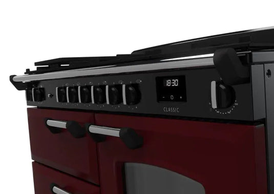 Rangemaster Classic Oc 110 Dual Fuel Bordeaux with Chrome Trim | CLO110DFPBOR/CM1