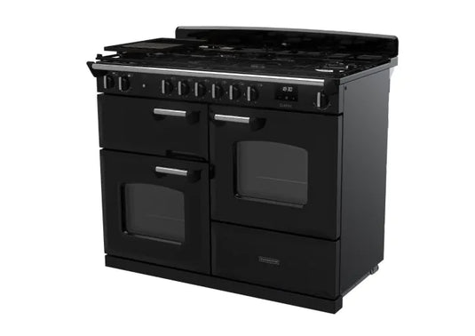 Rangemaster Classic Oc 110 Dual Fuel Black with Chrome Trim | CLO110DFPGBL/CM1
