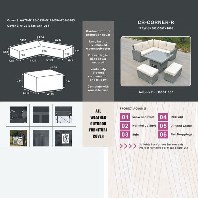 black protective cover for rising table corner set