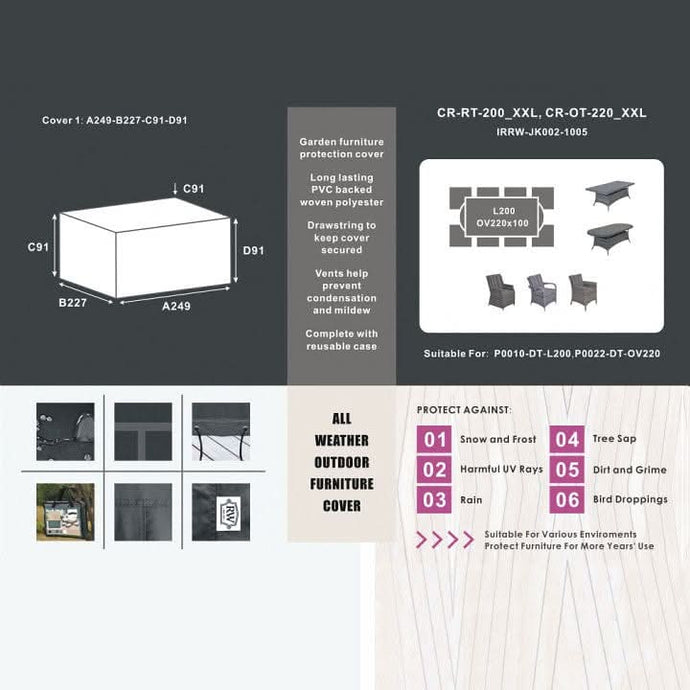 protective cover for 8 seater oval/rectangular sets
