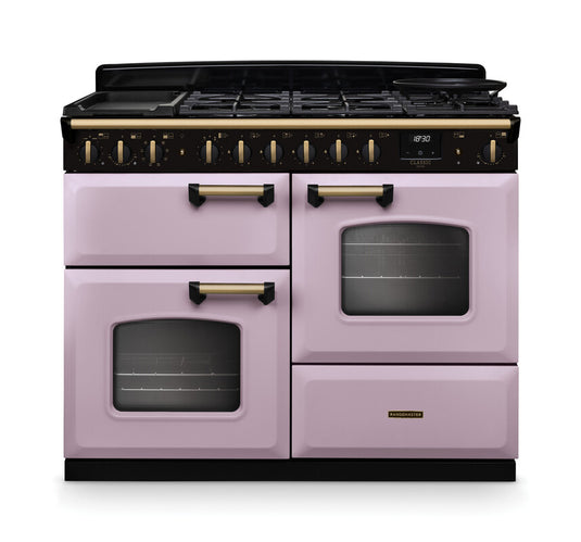 Rangemaster Classic Deluxe Oc 110 Dual Fuel Heather with Antique Brass Trim | CLDLO110DFPHTH/AB1