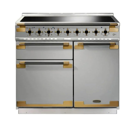 Rangemaster Elise Luxe 100 Induction Stainless Steel with Black / Antique Brass trim | ELS100EISS/BE