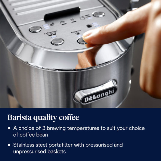 DeLonghi Dedica Maestro Plus Espresso Coffee Machine | Stainless Steel | EC950.M