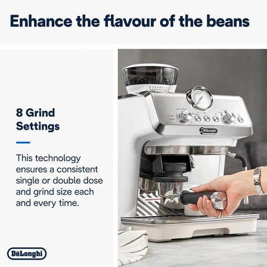 DeLonghi La Specialista Arte Manual Bean To Cup Coffee Machine | White | 1.3KW | EC9155.W