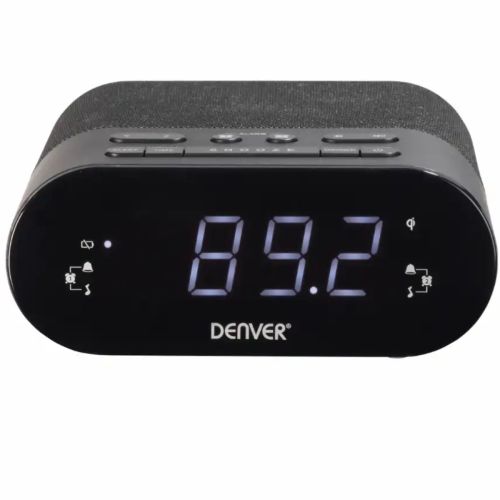 Załaduj obraz do przeglądarki galerii, Denver Clock Radio with Wireless Charging | CRQ-107
