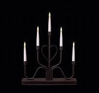 32cm 5L Black Metal Modern Heart Design Candlebridge with Timer | LB254166