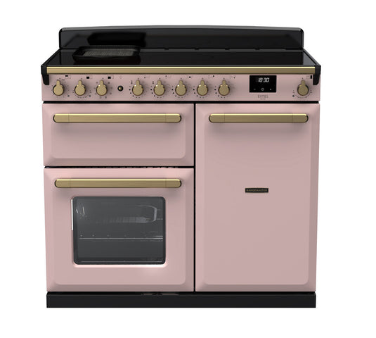 Rangemaster Estel Deluxe 100 | Induction | Pale Pink | Antique Brass Trim | ESDL100EIPPPK/AB1