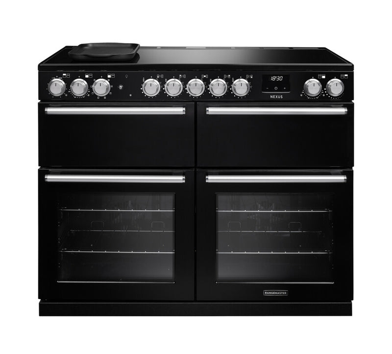 Завантажте зображення в засіб перегляду галереї, Rangemaster Nexus 110Cm Induction Slow Oven Gloss Black With Chrome Trim | NEXB110EIPGBL/CM1

