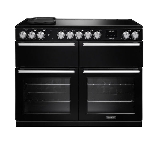 Rangemaster Nexus 110Cm Induction Slow Oven Gloss Black With Chrome Trim | NEXB110EIPGBL/CM1