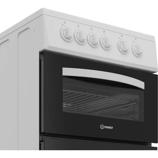 Indesit 50cm Electric Twin Cooker with Ceramic Hob | White | ITE5VMW