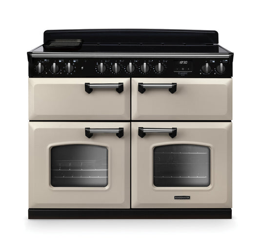 Rangemaster Classic Deluxe Bc 110 Induction Pale Cream with Chrome Trim | CLDLB110EIPPCR/CM1