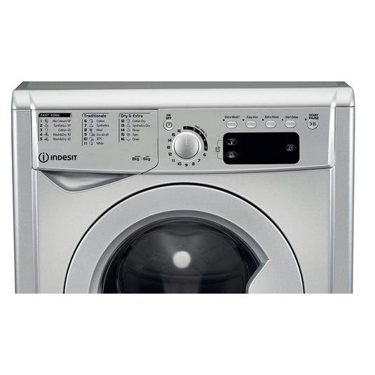 Indesit 8/6KG Washer Dryer | 1400rpm | Silver | EWDE861483SUK