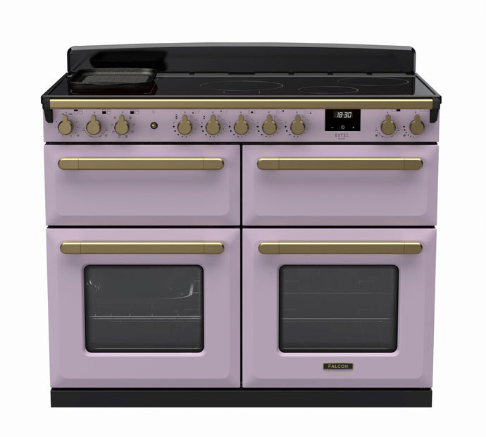 Rangemaster Estel Deluxe 110 Standard Format | Induction | Heather | Antique Brass Trim | ESDLO110EIPHTH/AB1