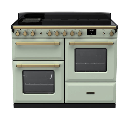 Rangemaster Estel Deluxe 110 Standard Format | Induction | Mint | Antique Brass Trim | ESDLO110EIPMNT/AB1